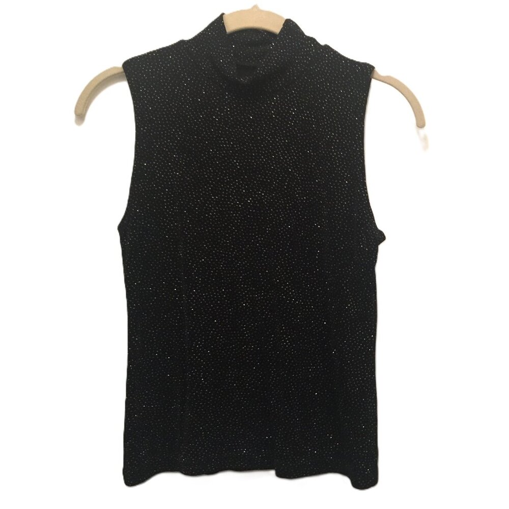 Black Sparkly Sleeveless Turtleneck
